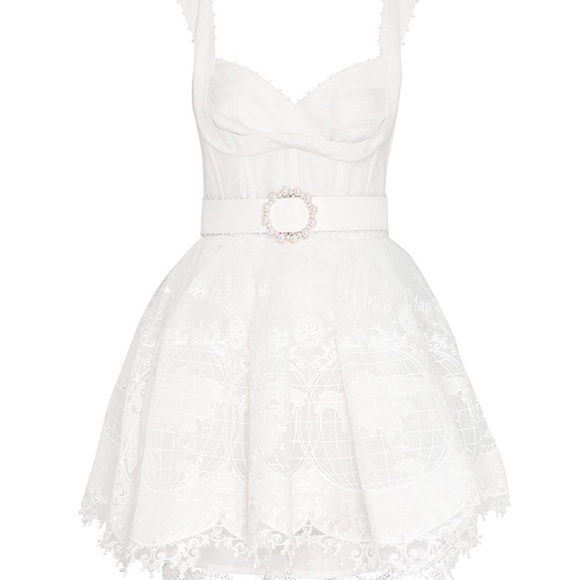ZIMMERMANN The High Tide Embroidered Mini in Ivory - Picture 5 of 7